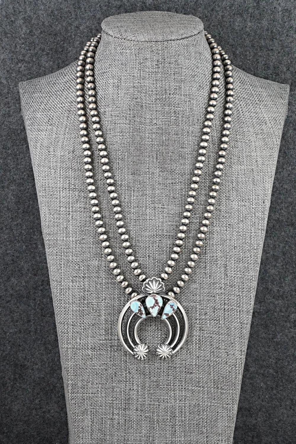 Turquoise & Sterling Silver Necklace - Davey Morgan
