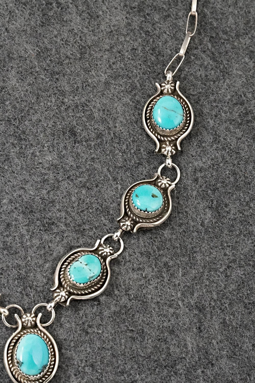 Turquoise & Sterling Silver Necklace and Earrings Set - Phil Nez