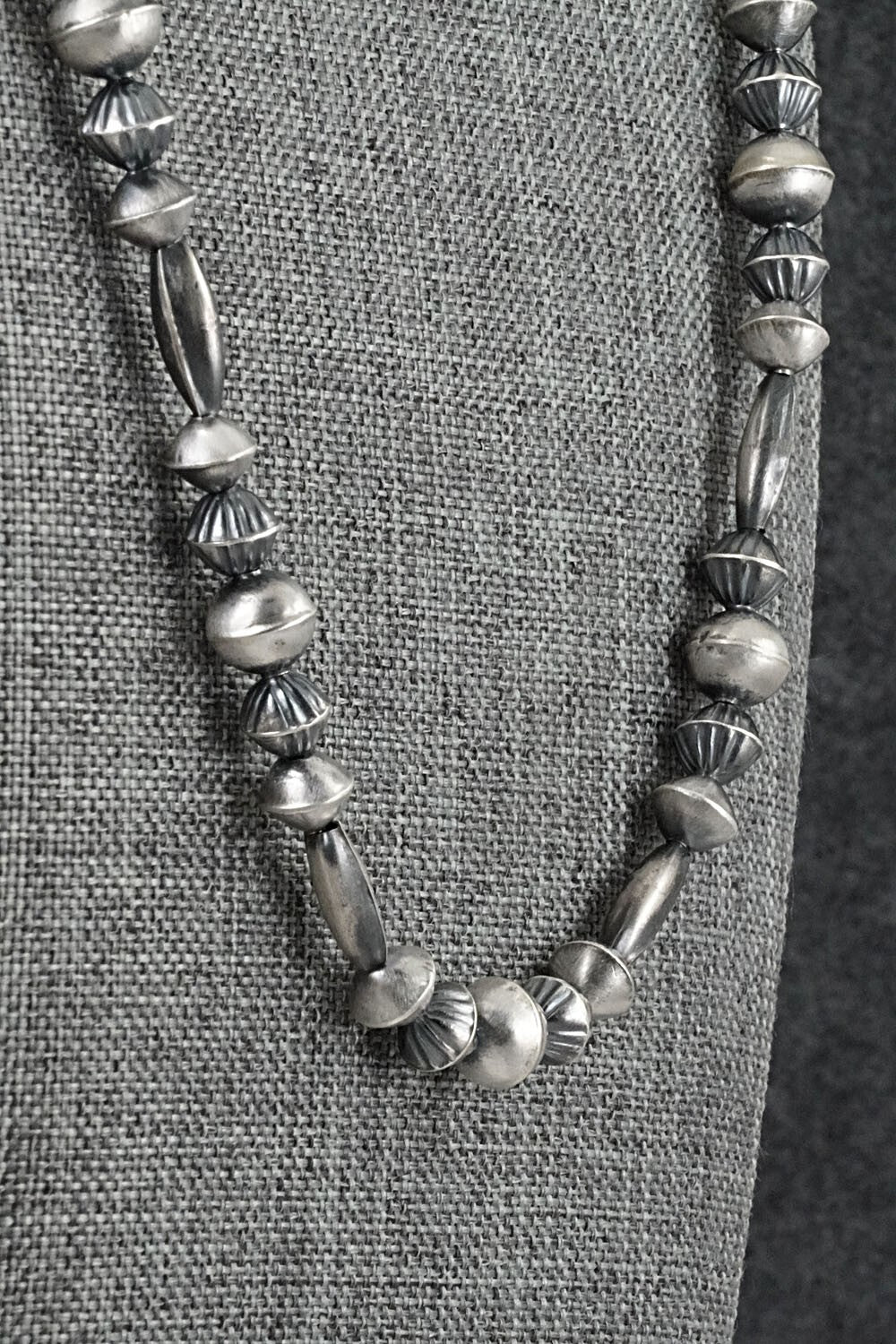 Sterling Silver Navajo Pearl Necklace 24" - Vintage