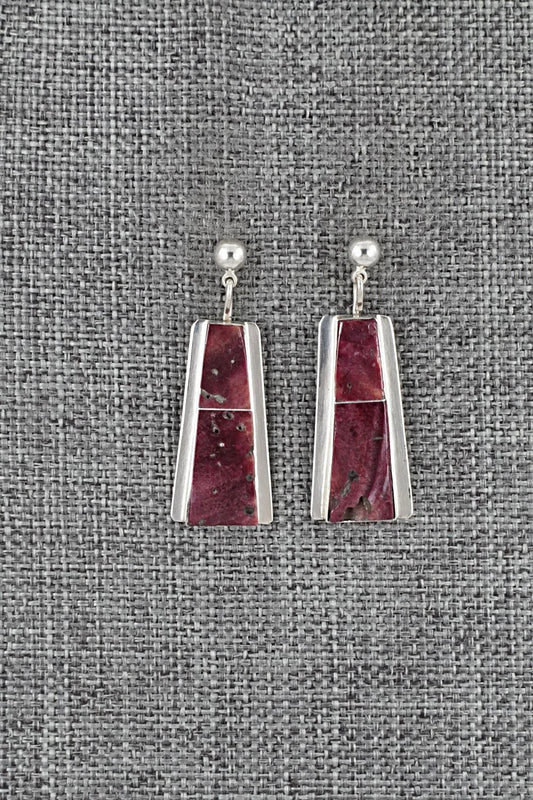 Spiny Oyster & Sterling Silver Earrings - Brenda Pete
