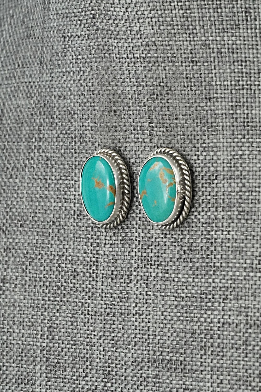 Turquoise & Sterling Silver Earrings - Rosemary Saunders