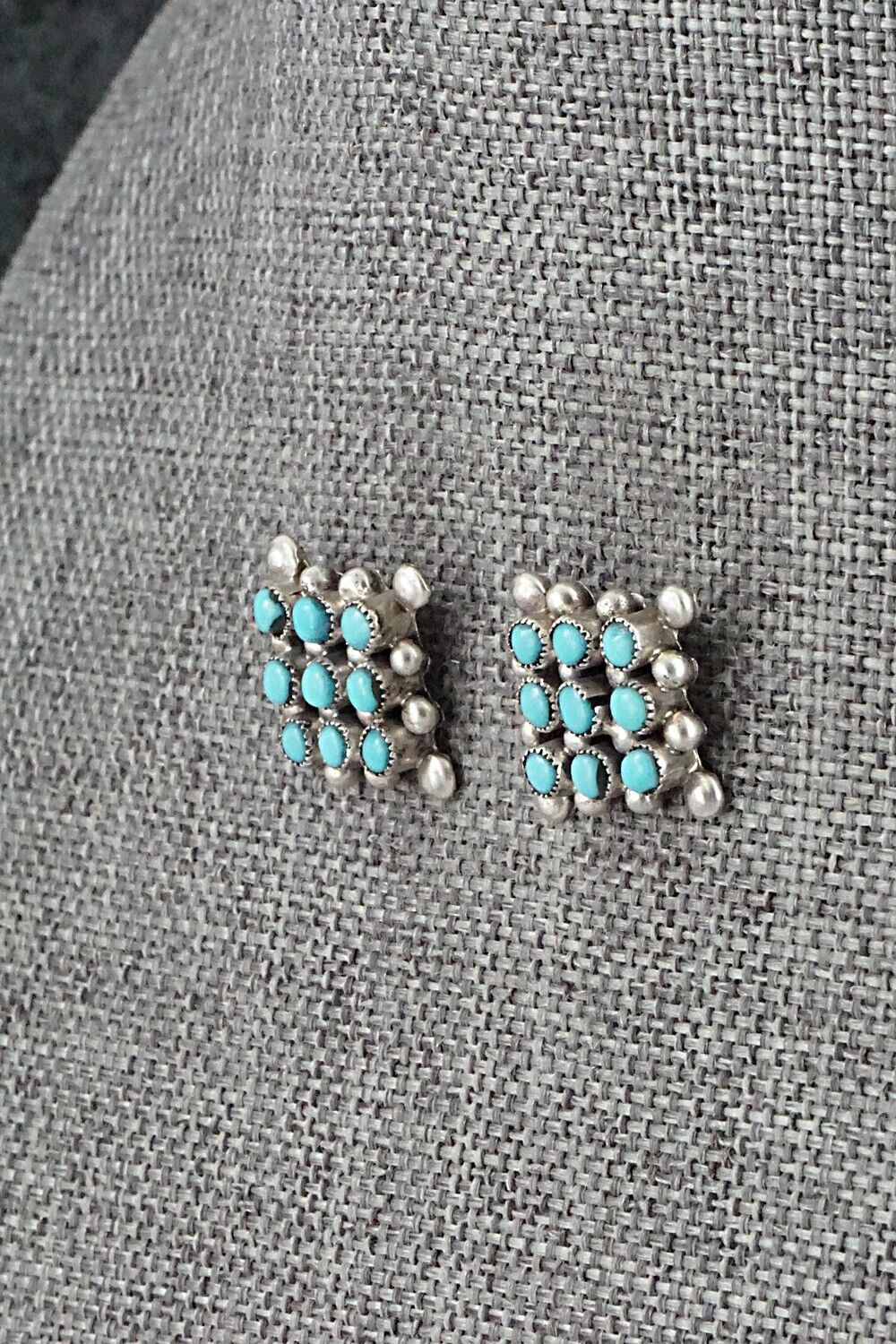 Turquoise & Sterling Silver Earrings - Calvert Lamy