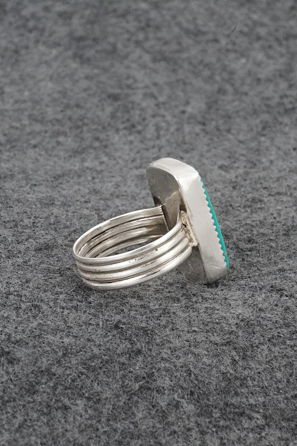 Turquoise & Sterling Silver Ring - Priscilla Reeder - Size 9.5