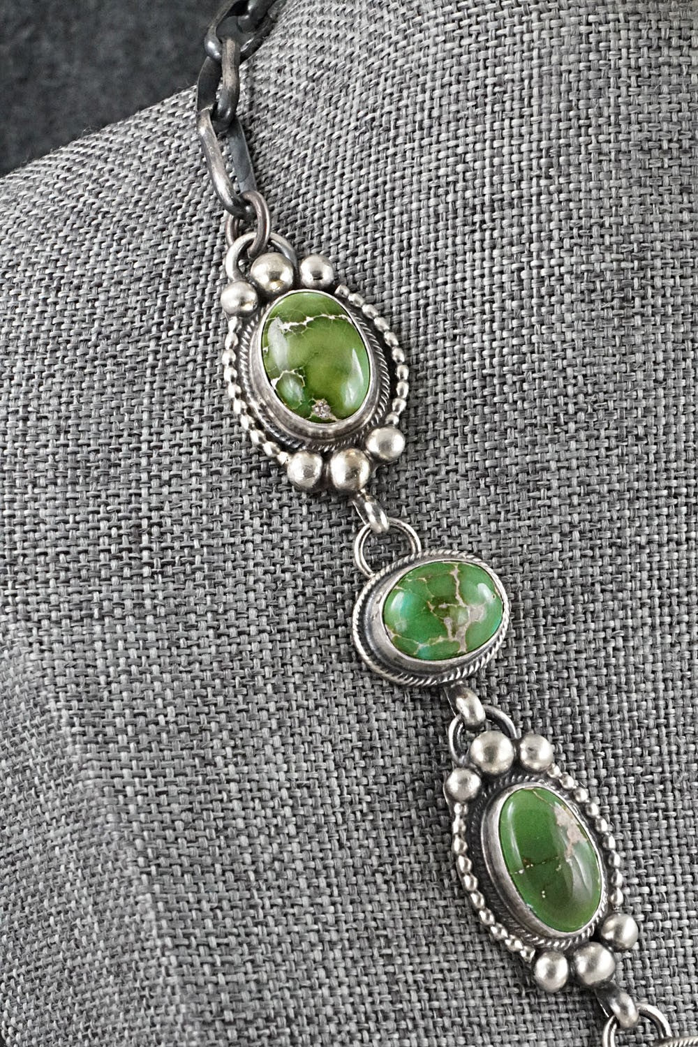 Turquoise & Sterling Silver Necklace and Earrings Set - Kathleen Livingston