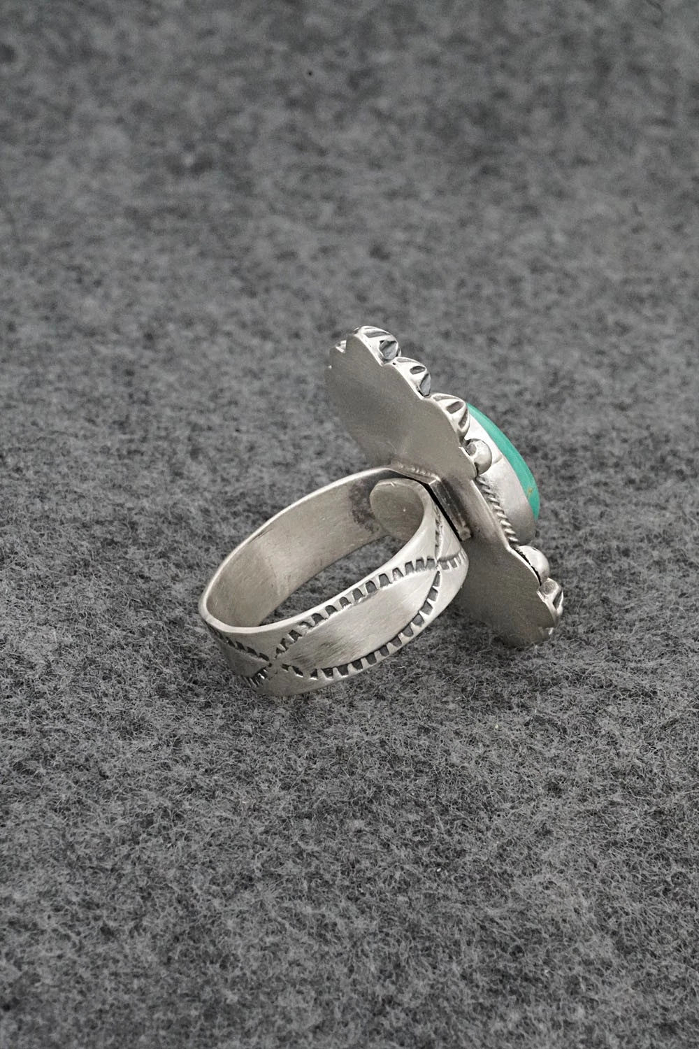 Turquoise & Sterling Silver Ring - Cordell Platero - Size Adjustable