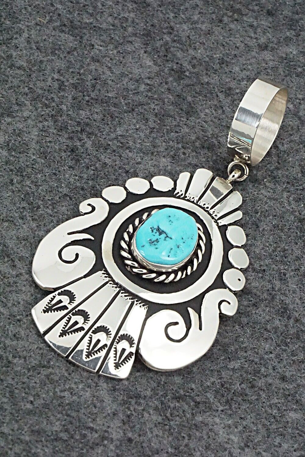 Turquoise & Sterling Silver Pendant - Rosita Singer