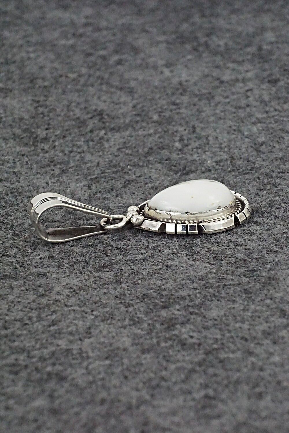White Buffalo & Sterling Silver Pendant - Samuel Yellowhair