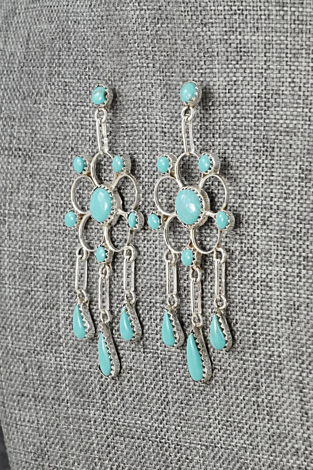 Turquoise & Sterling Silver Earrings - Vivianita Booqua