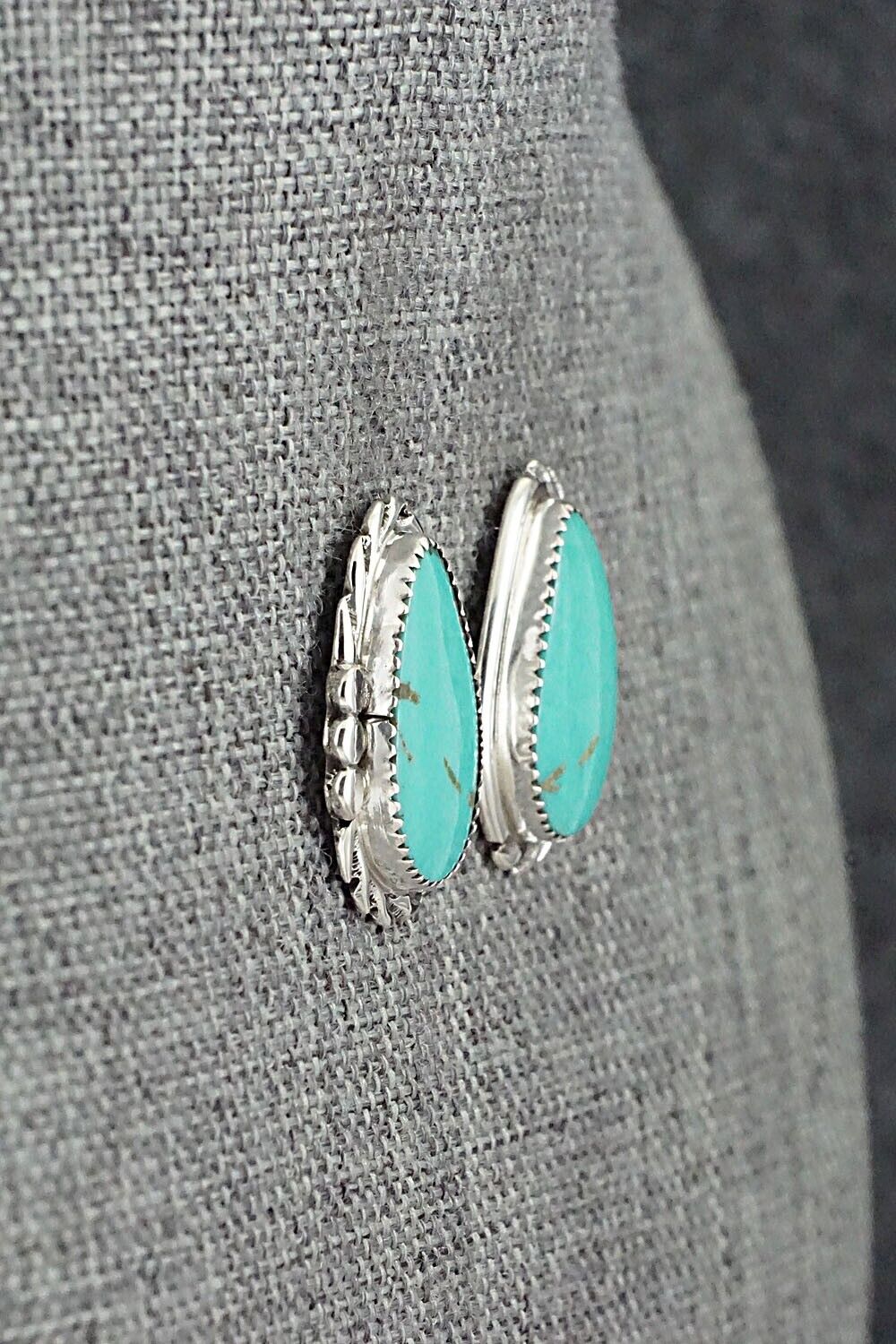 Turquoise and Sterling Silver Earrings - Delores Cadman