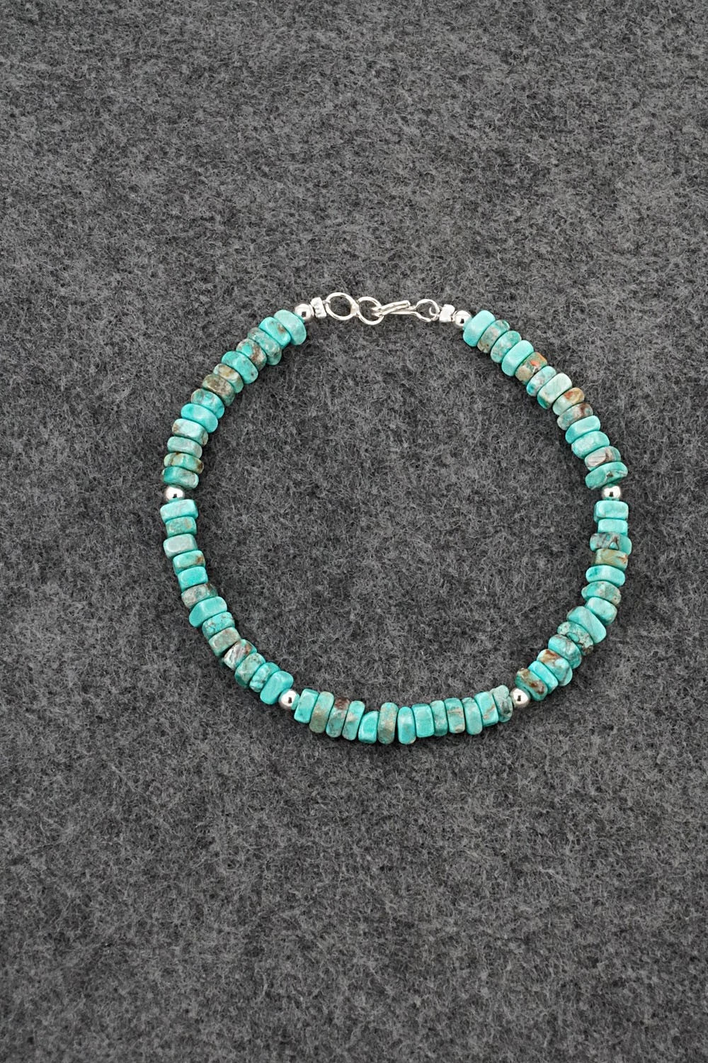 Turquoise & Sterling Silver Bracelet - Doreen Jake