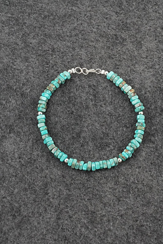 Turquoise & Sterling Silver Bracelet - Doreen Jake