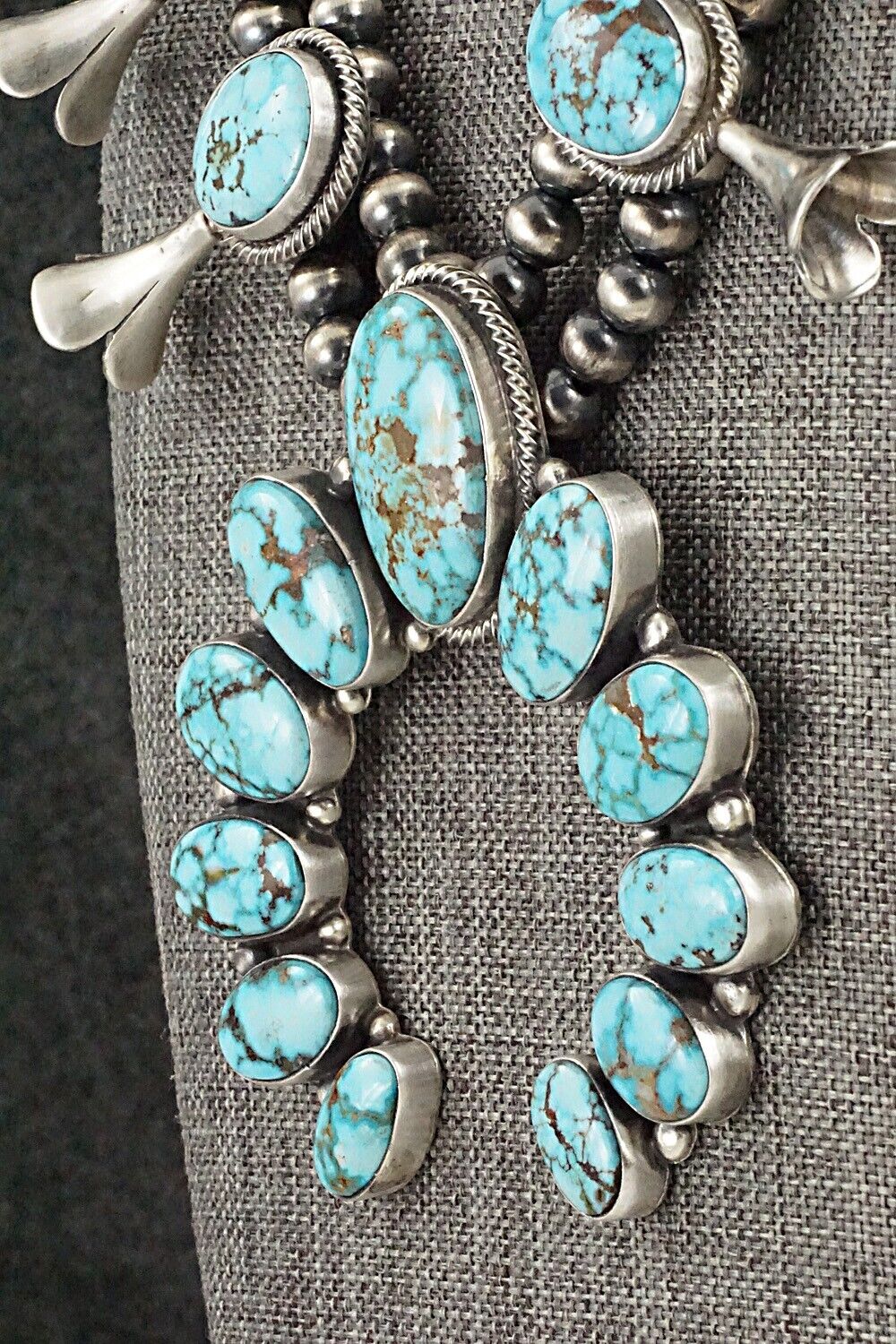 Turquoise & Sterling Silver Squash Blossom Set - Randy Boyd