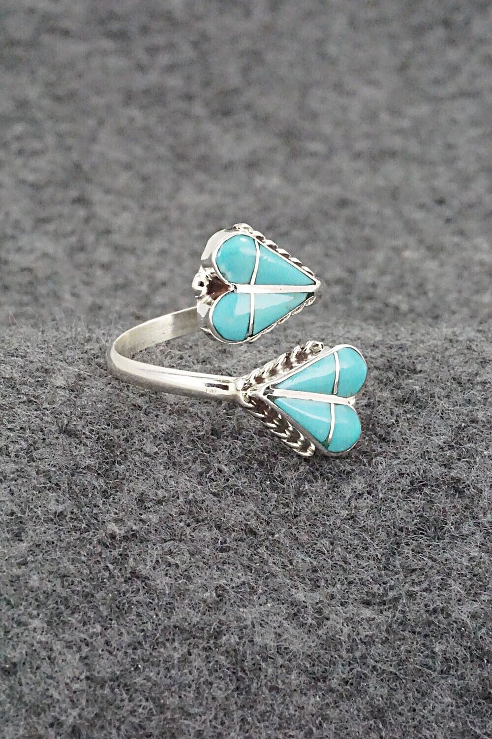 Turquoise & Sterling Silver Ring - Velda Nastacio - Size 8.5 Adj.