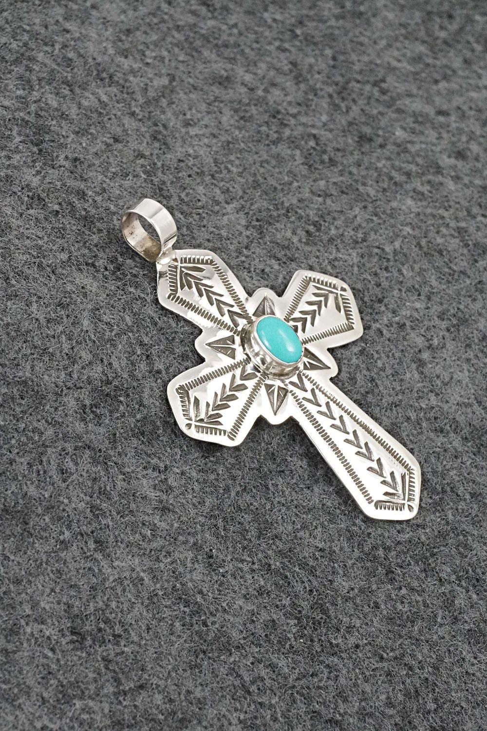 Turquoise & Sterling Silver Pendant - Arnold Blackgoat