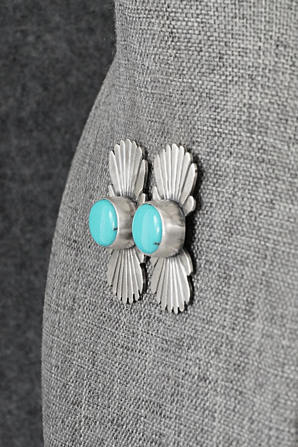 Turquoise & Sterling Silver Earrings - Mark Yazzie