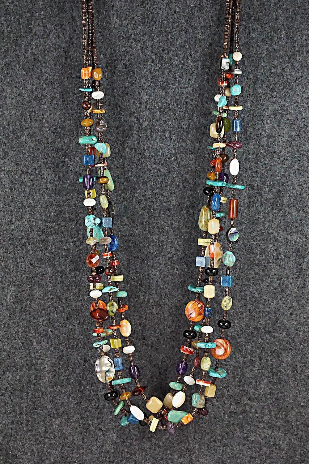 Multi Stone and Sterling Silver Necklace - Helen Tsosie