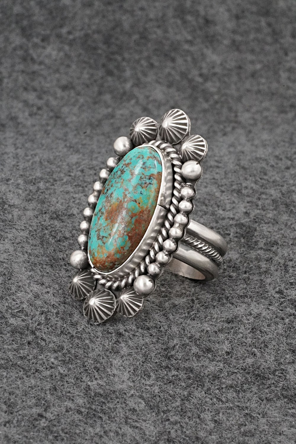 Turquoise & Sterling Silver Ring - Michael Calladitto - Size 8