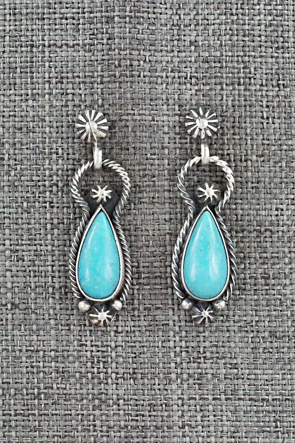 Turquoise & Sterling Silver Earrings - Verley Betone