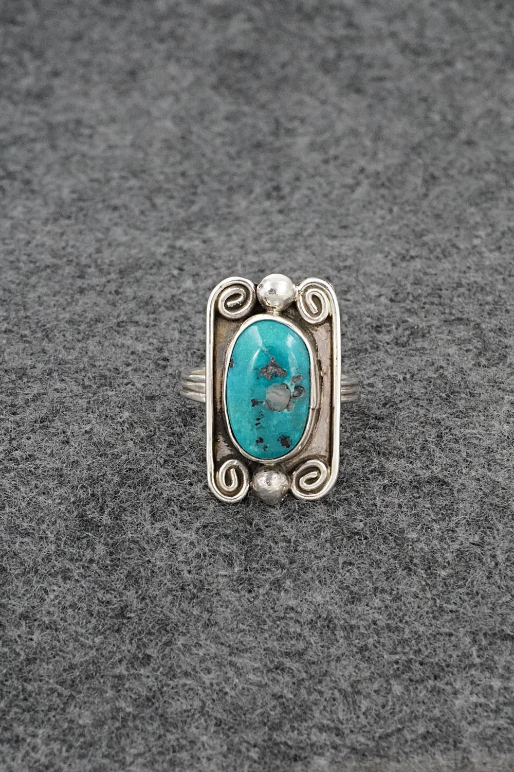 Turquoise & Sterling Silver Ring - Priscilla Reeder - Size 8