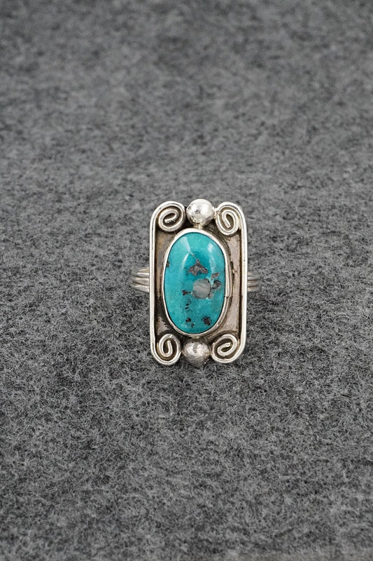 Turquoise & Sterling Silver Ring - Priscilla Reeder - Size 8