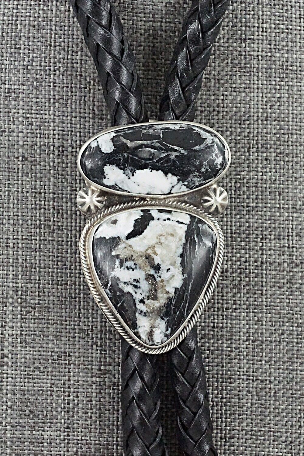 White Buffalo & Sterling Silver Bolo Tie - Bobby Johnson