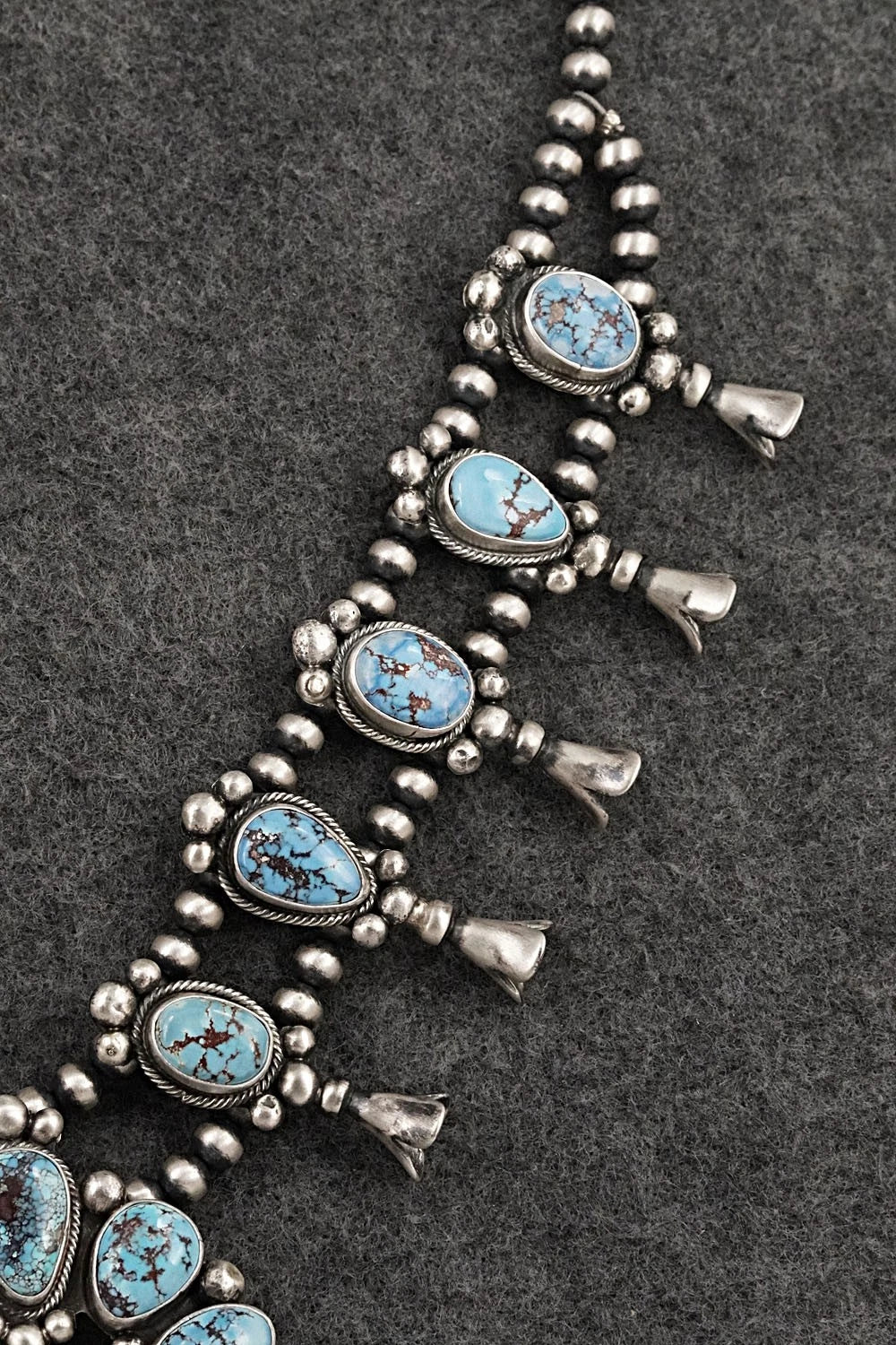 Turquoise & Sterling Silver Squash Blossom Set - Darrin Livingston