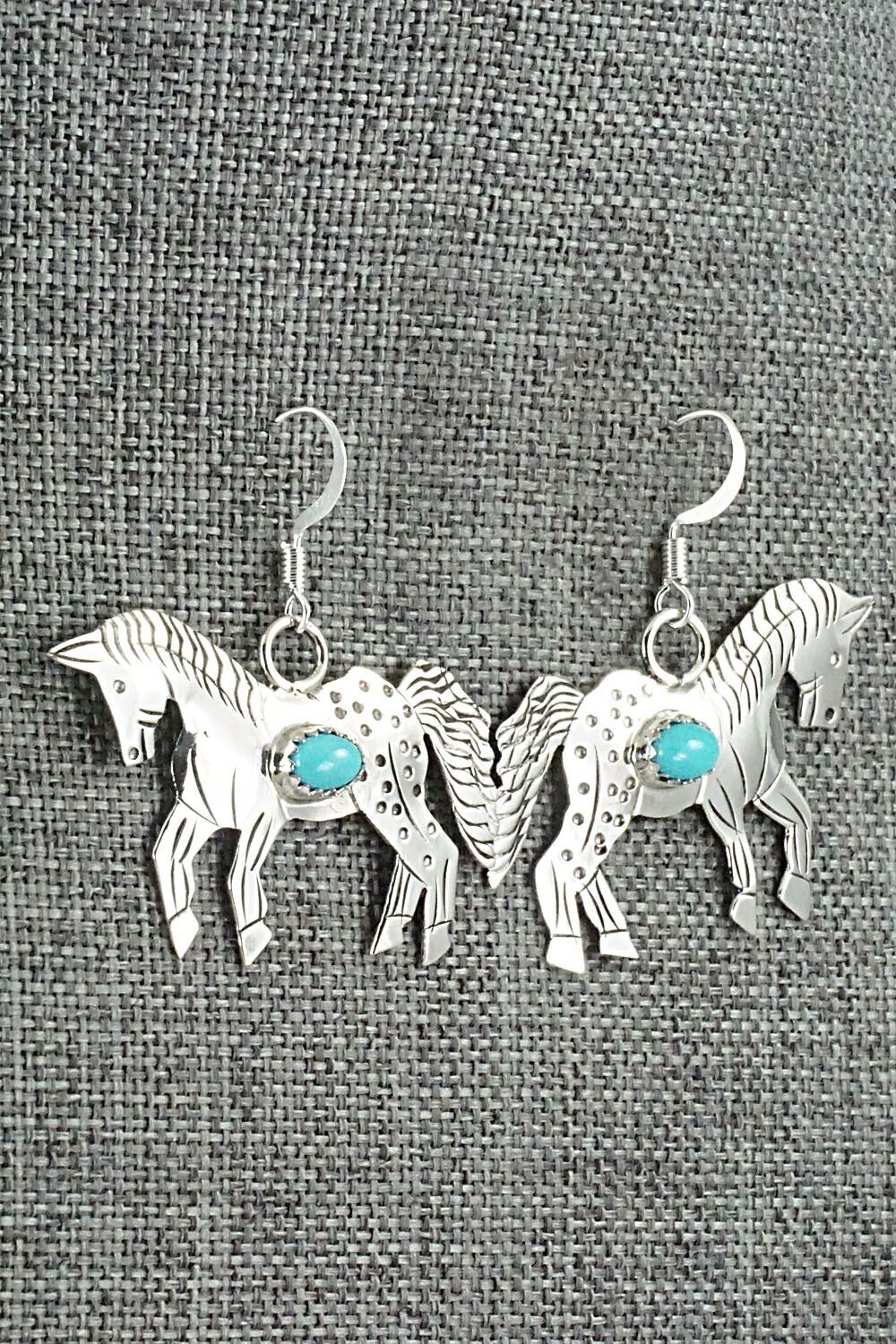 Turquoise & Sterling Silver Earrings - Louise Yazzie