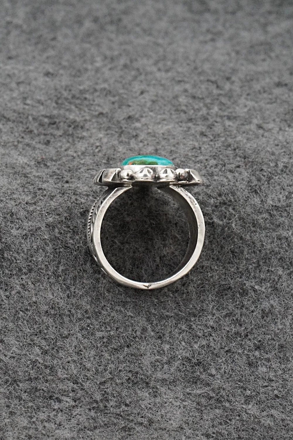 Turquoise & Sterling Silver Ring - Samuel Yellowhair - Size 7