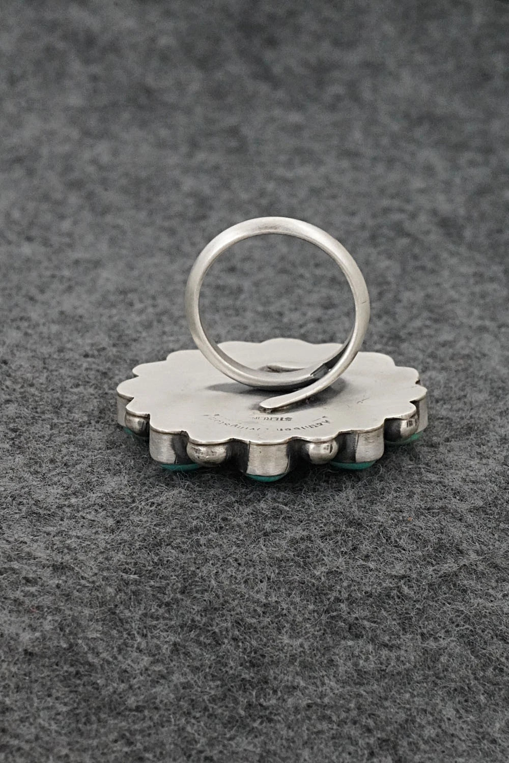 Turquoise & Sterling Silver Ring - Kathleen Livingston - Size Adjustable