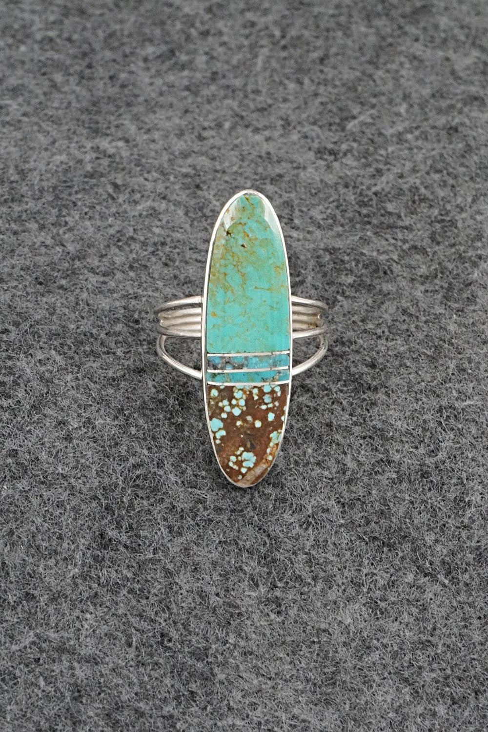 Turquoise & Sterling Silver Ring - Harold Smith - Size 8