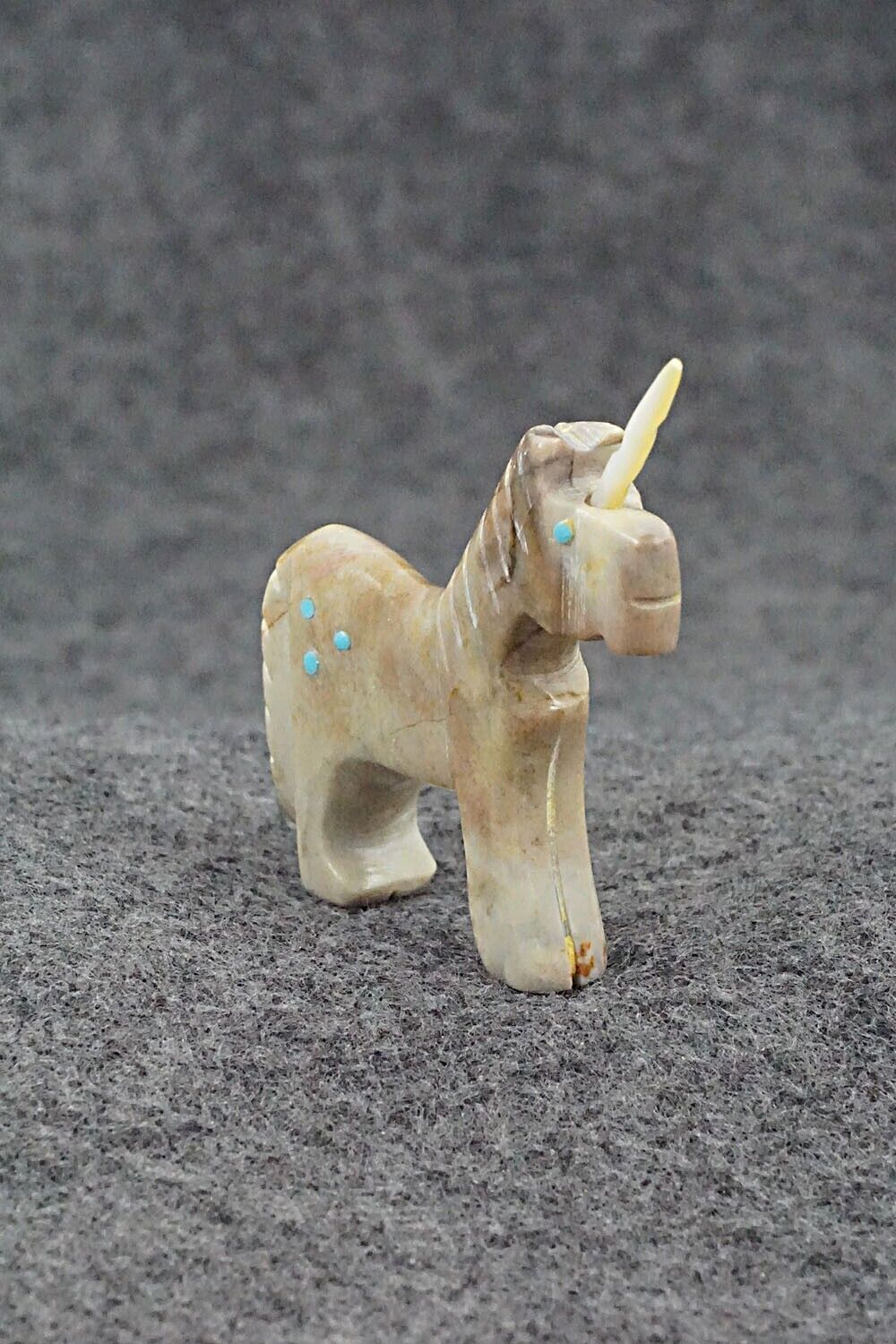 Unicorn Horse Zuni Fetish Carving - Todd Etsate