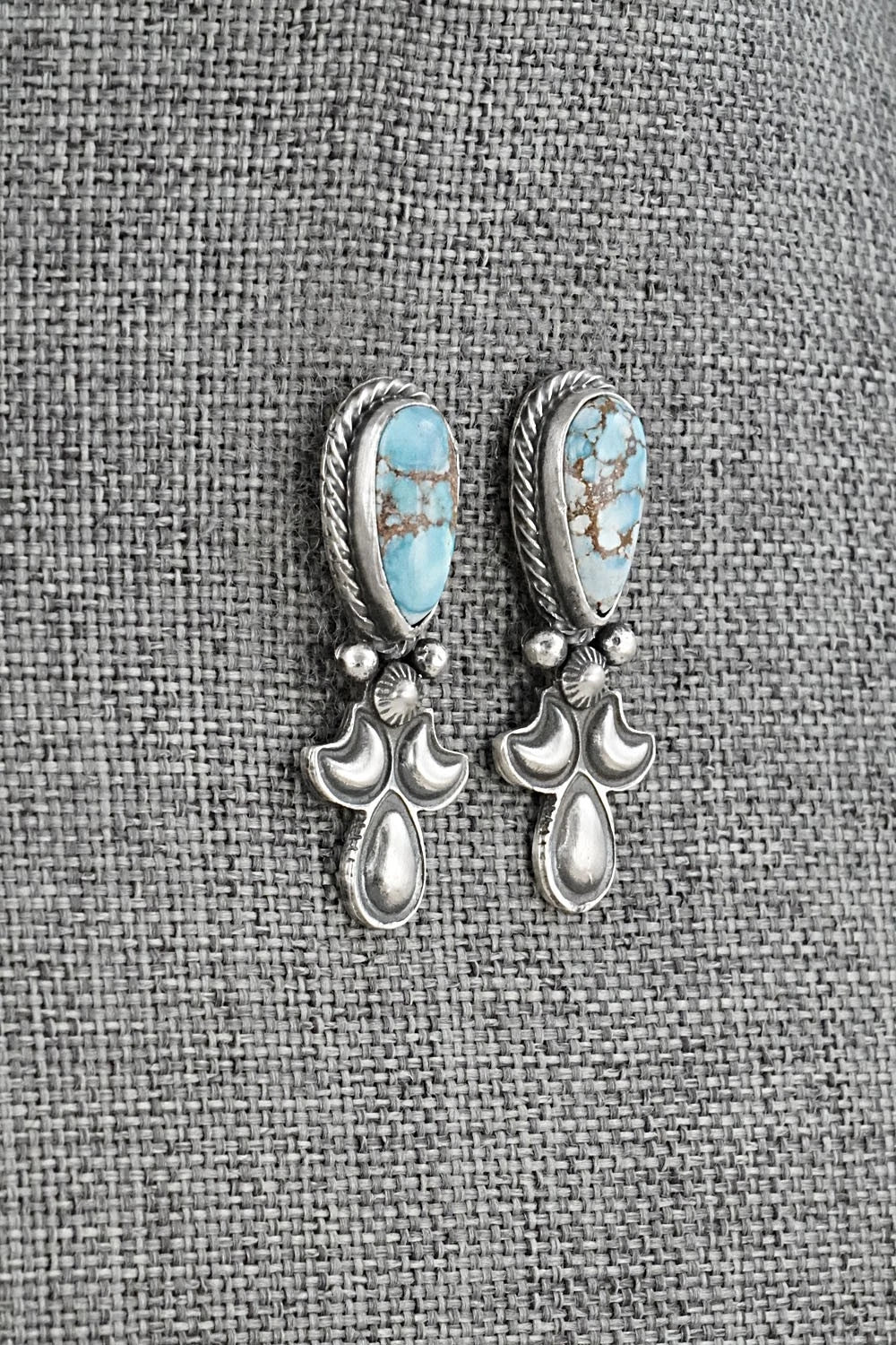 Turquoise & Sterling Silver Squash Blossom Set - Matthew Gordon