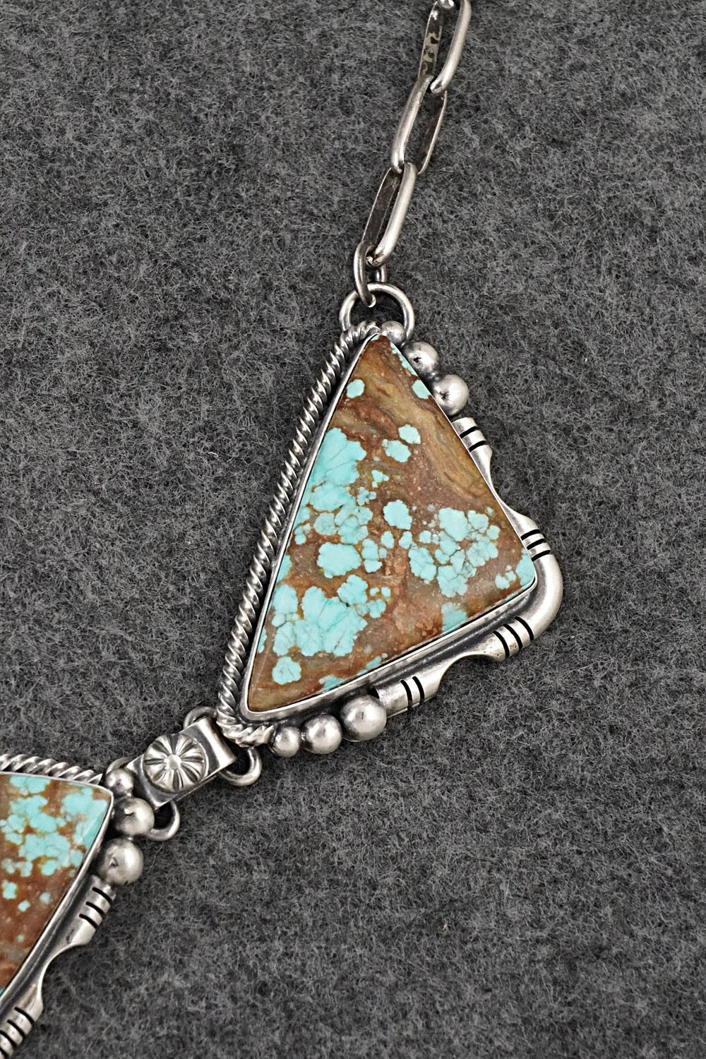 Turquoise & Sterling Silver Necklace and Earrings Set - Paul Livingston