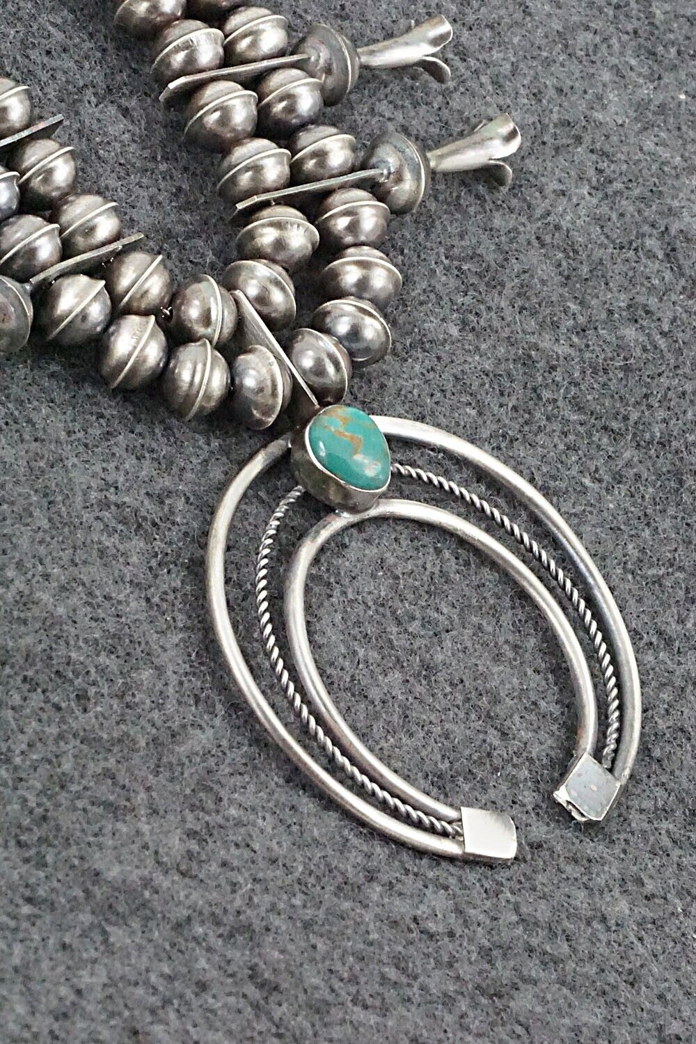 Turquoise & Sterling Silver Squash Blossom Set - Phil Garcia