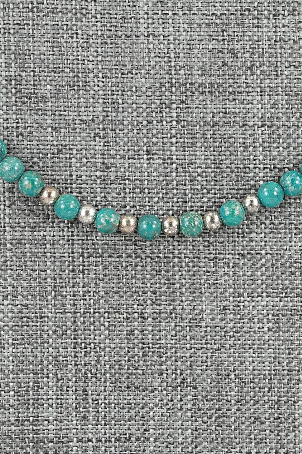 Turquoise & Sterling Silver Necklace 18" - Doreen Jake