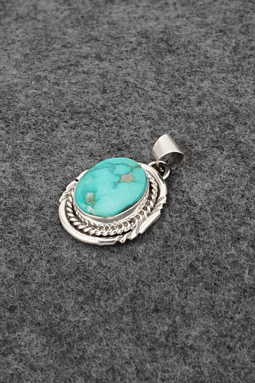 Turquoise and Sterling Silver Pendant - Gene Martinez