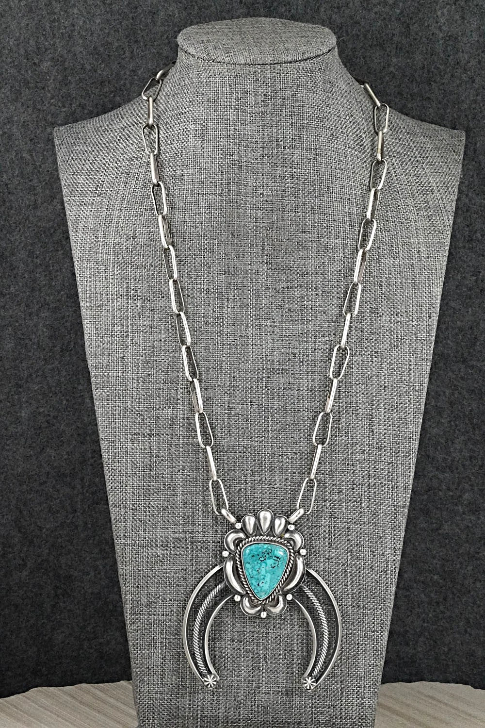 Turquoise & Sterling Silver Necklace - Raymond Delgarito
