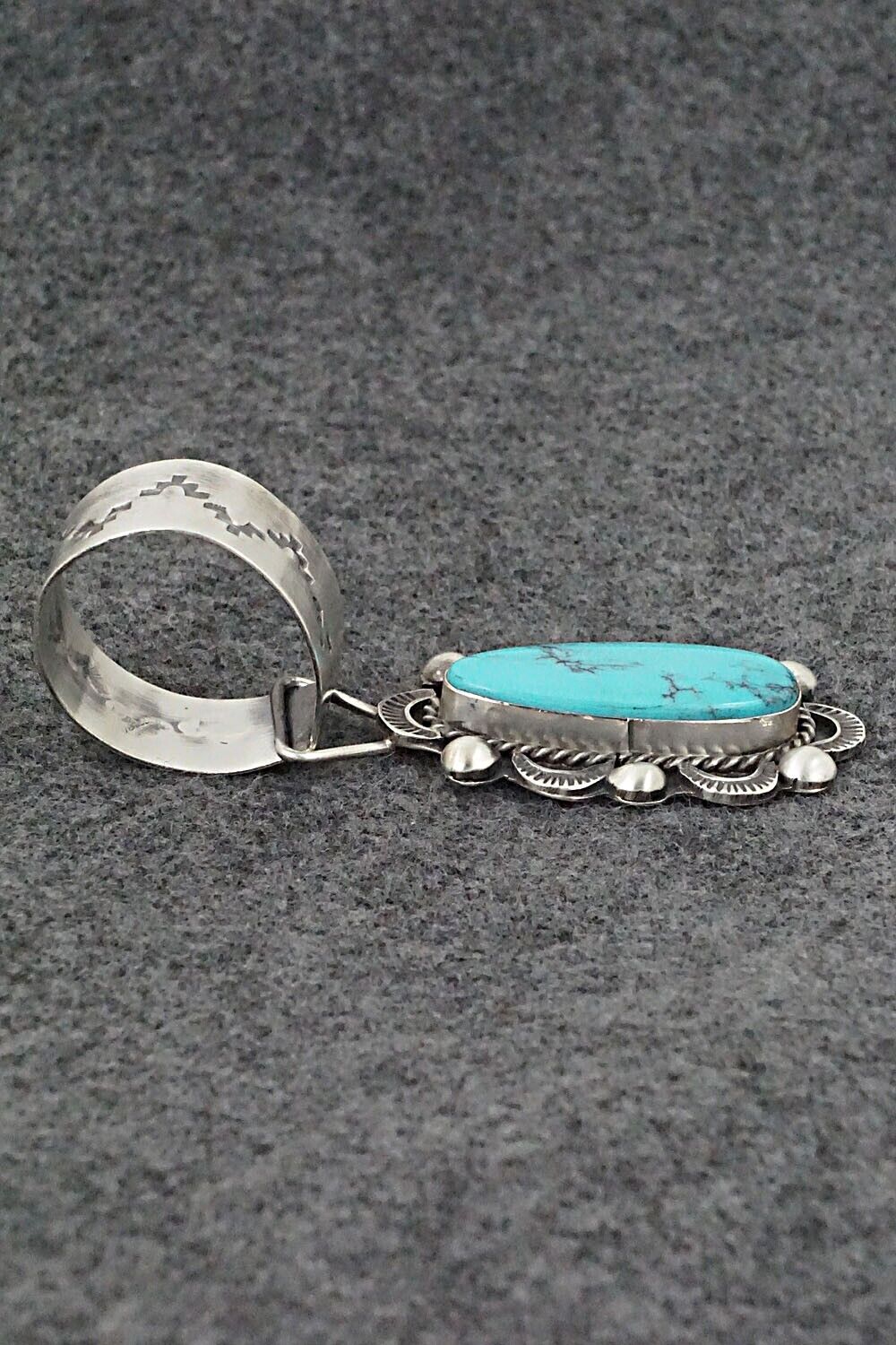 Turquoise and Sterling Silver Pendant - Wilson Dawes