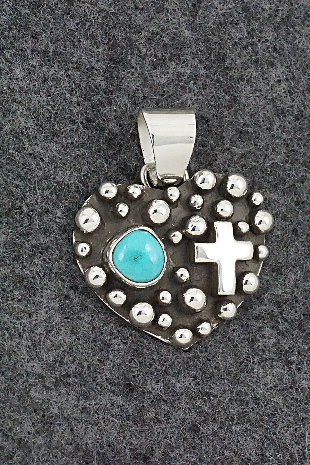Turquoise & Sterling Silver Pendant - Raymond Coriz