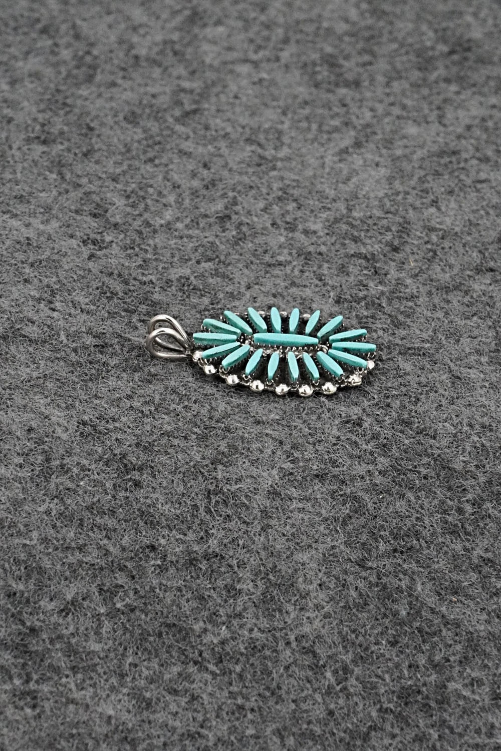 Turquoise & Sterling Silver Pendant - Fritzon Owaleon