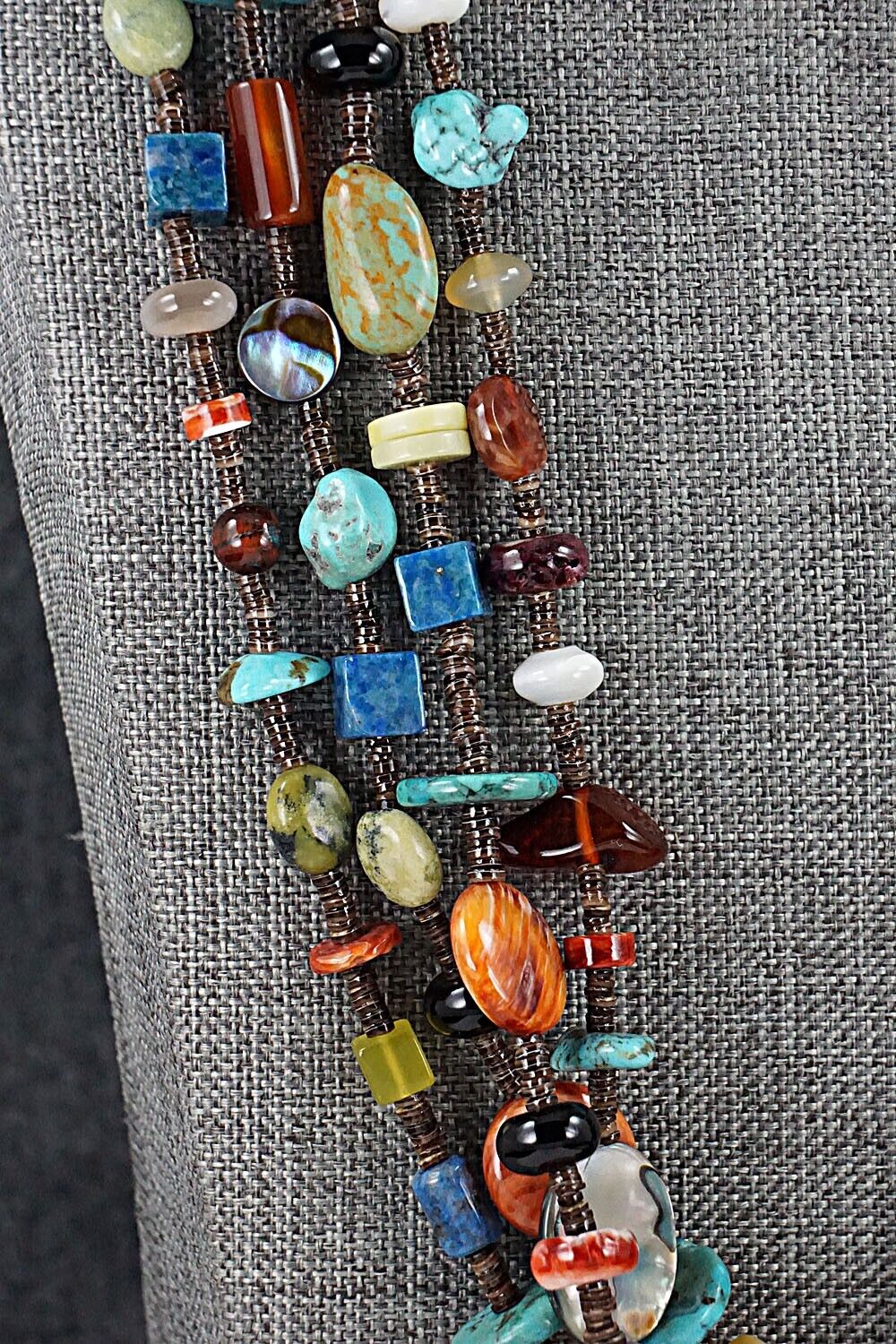 Multi Stone and Sterling Silver Necklace - Helen Tsosie
