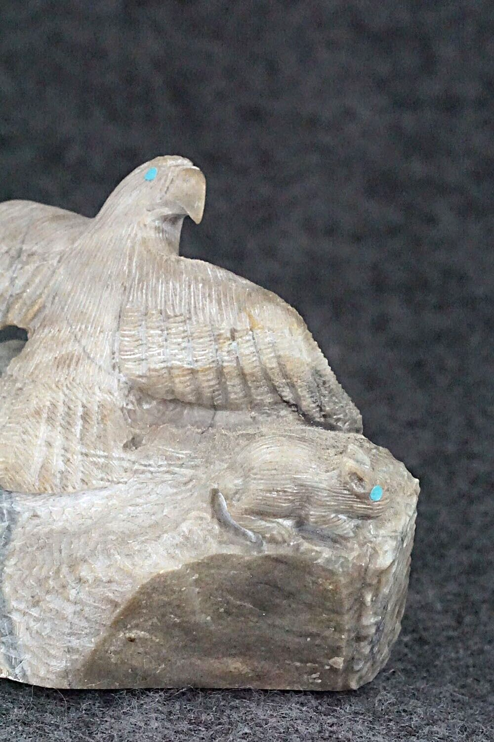 Eagle and Rabbit Zuni Fetish Carving - Colin Weeka