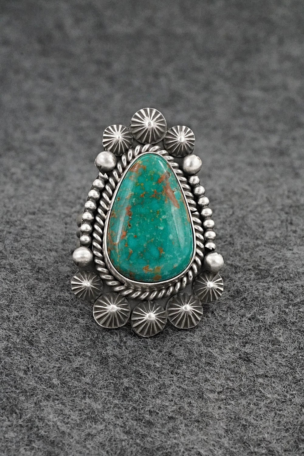 Turquoise & Sterling Silver Ring - Michael Calladitto - Size 8