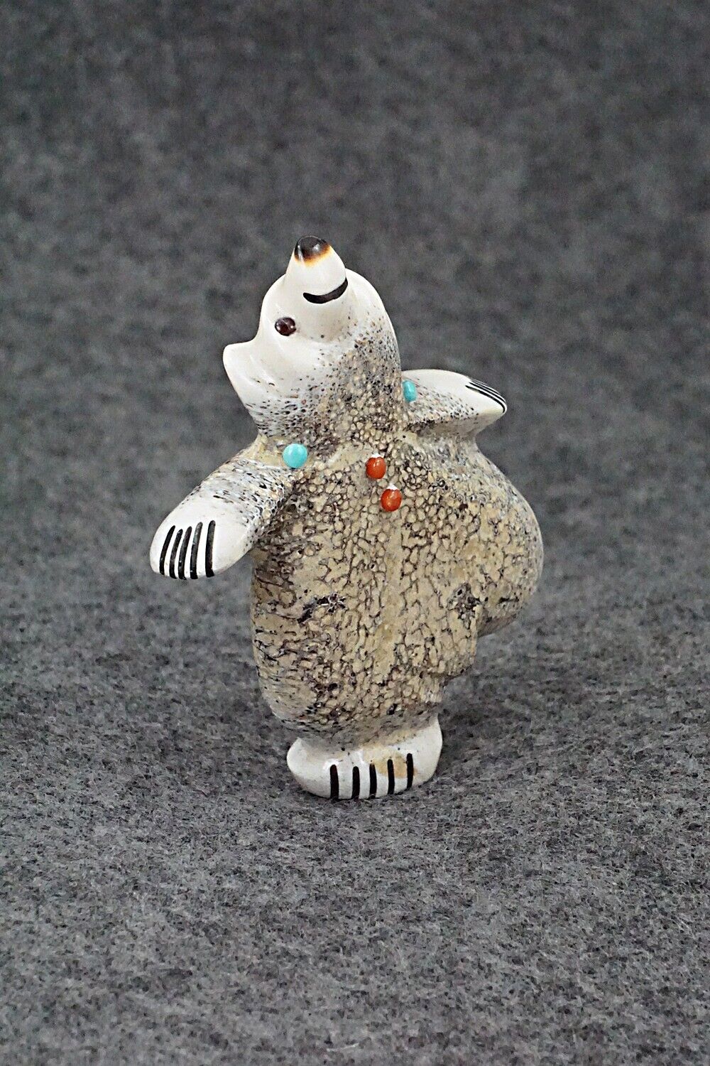 Dancing Bear Zuni Fetish Carving - Claudia Peina
