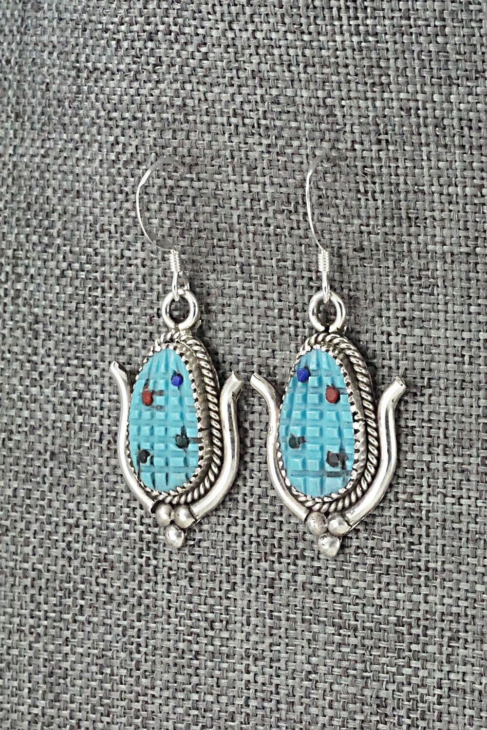 Turquoise & Sterling Silver Earrings - Tracy Bowekity