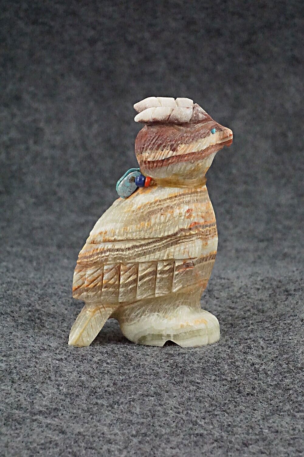 Horned Owl Zuni Fetish Carving - Douglas Martza