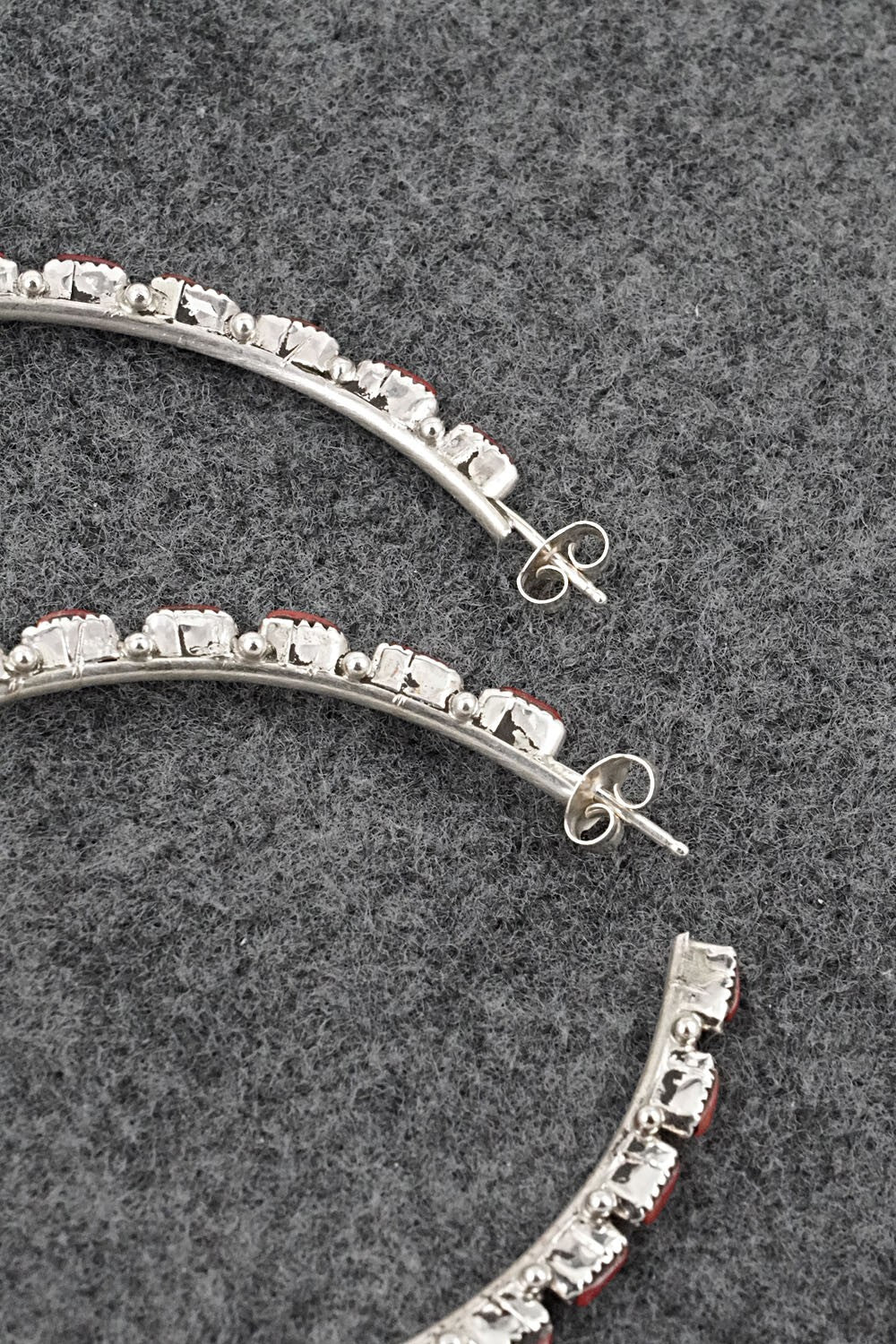 Coral & Sterling Silver Earrings - Aurelia Hughte