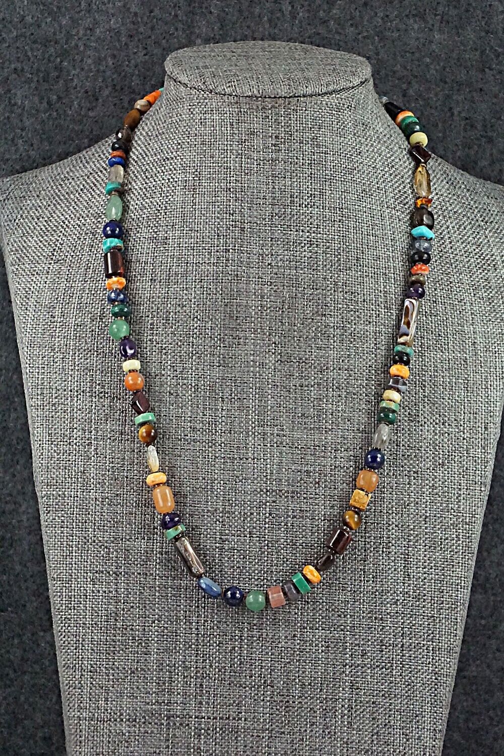 Multi Stone and Sterling Silver Necklace - Marcella Teller