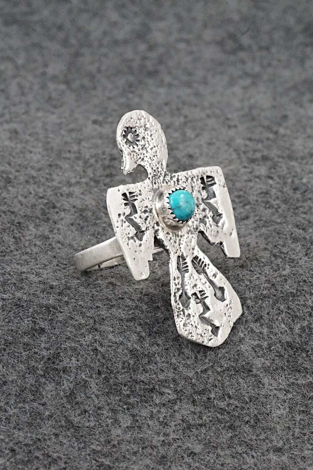 Turquoise & Sterling Silver Ring - Delbert Arviso - Size 9.5
