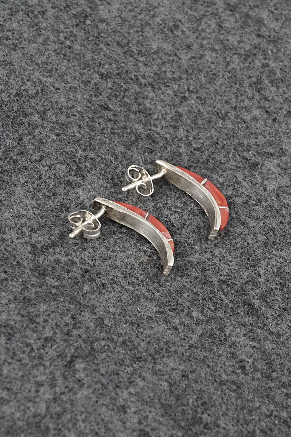 Coral & Sterling Silver Earrings - Kent Lonjose